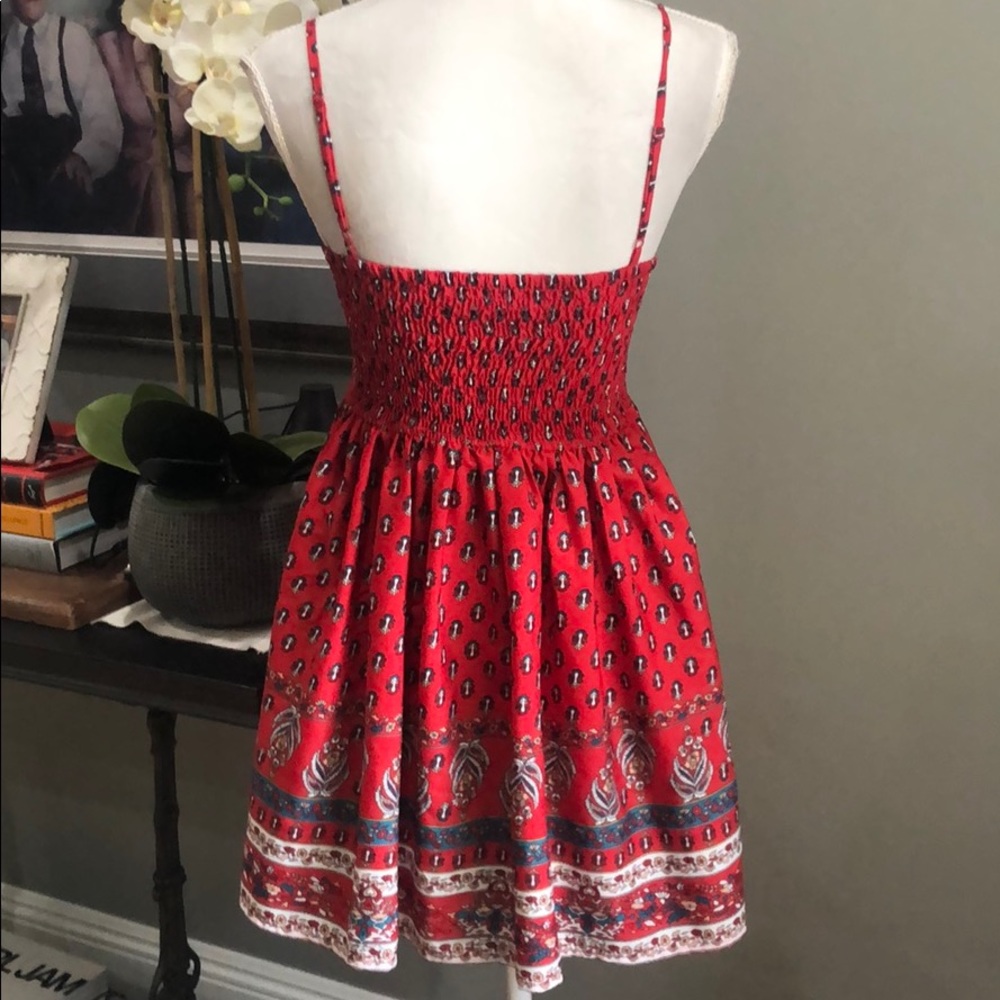 (Sold) Band of Gypsies Red Bustier Fit & Flare Dr - Picture 5 of 8